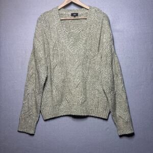 LINE Alpaca Wool Blend Sweater S Deep V Elevated Neutral‎ Cozy Quiet Luxury Warm